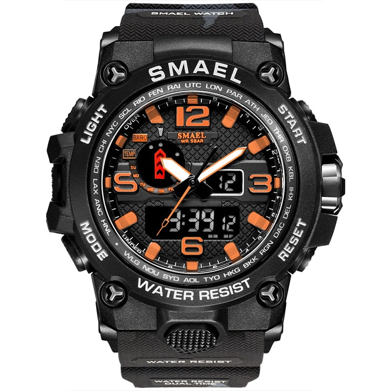 Relógio Smael Militar S-Shock Extreme 1545 Sport Conexão Shop Preto Militar 