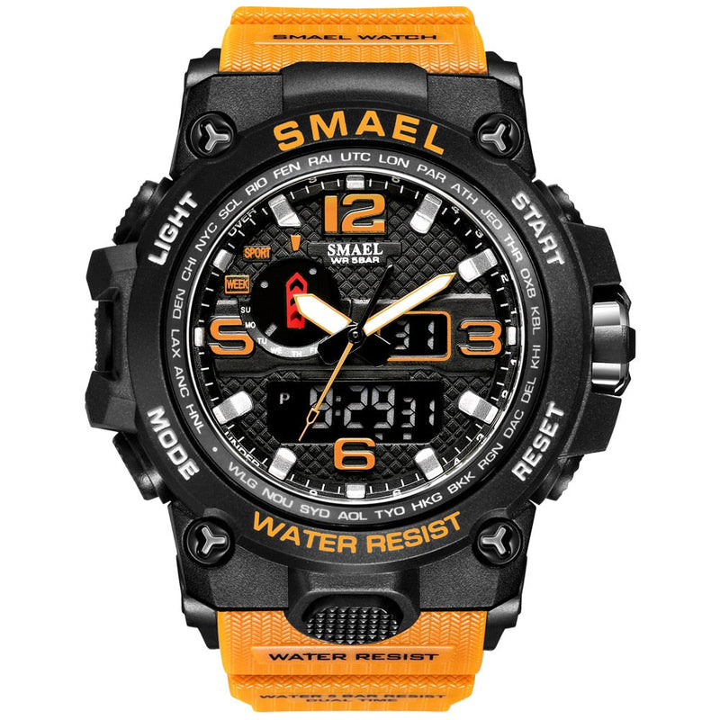 Relógio Smael Militar S-Shock Extreme 1545 Sport Conexão Shop Laranja 