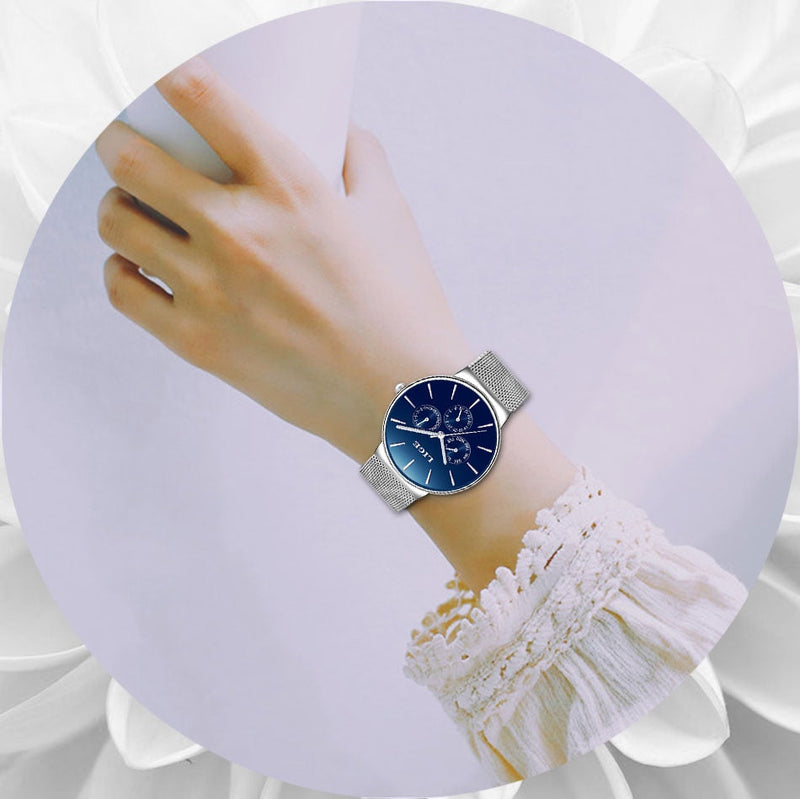 Relógio Minimalista Feminino Lige Original a Prova d'água Conexão Shop 