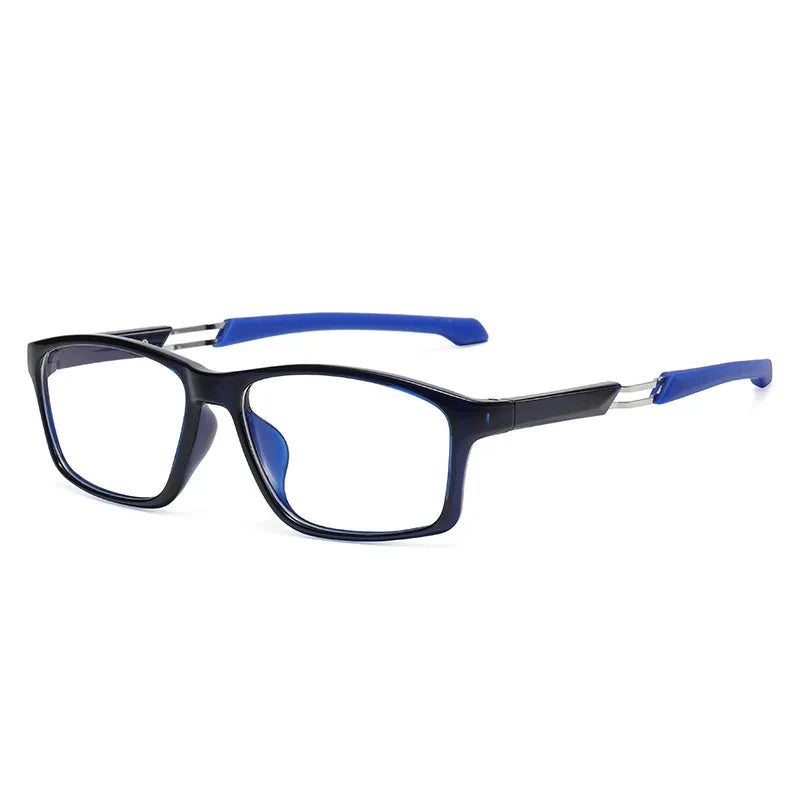 Óculos TR90 Retangular Esportivo Unissex - Leve e Confortável Conexão Shop 0 Preto e Azul 