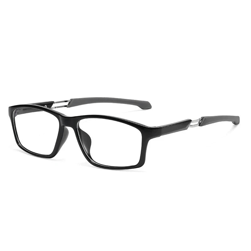 Óculos TR90 Retangular Esportivo Unissex - Leve e Confortável Conexão Shop 0 Preto 