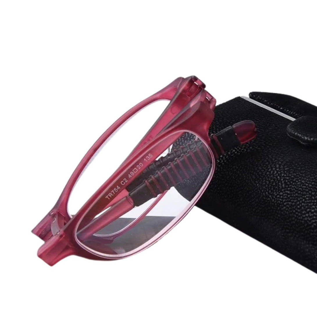 Óculos de Leitura Dobráveis TR90 Inquebráveis Unissex Conexão Shop Vermelho +1.00 