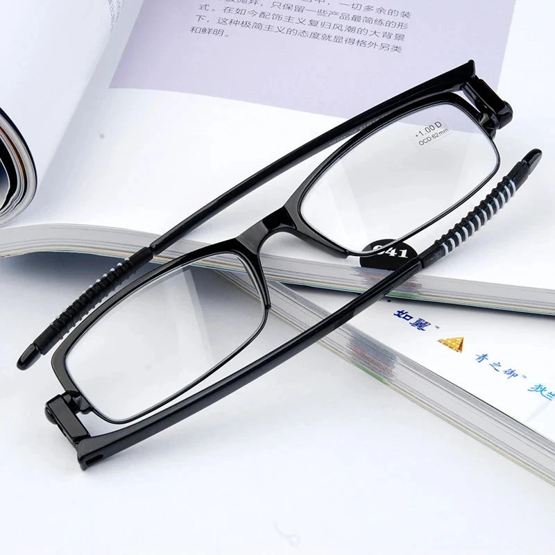 Óculos de Leitura Dobrável Ultra Leve TR90 Compacto e Prático Conexão Shop Preto +100 