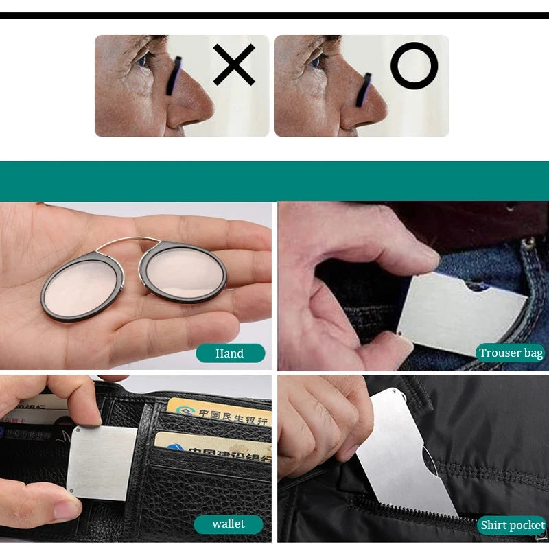 Óculos de Leitura Portátil Ultraleve com Clipe - Compacto e Prático Conexão Shop 