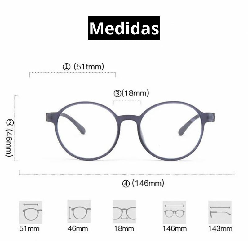 Óculos de Leitura Redondo TR90 Anti Luz Azul Unissex Conexão Shop 