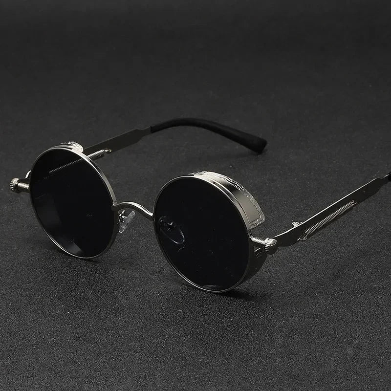 Óculos de Sol Steampunk Redondos - Estilo Retro Unissex Conexão Shop 