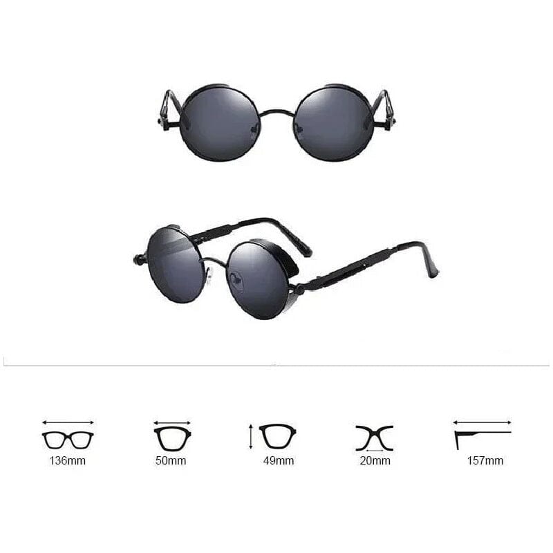 Óculos de Sol Steampunk Redondos - Estilo Retro Unissex Conexão Shop 