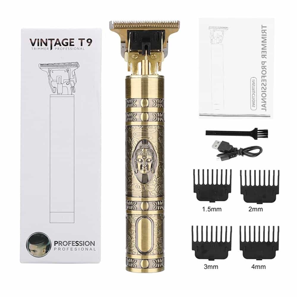 Máquina de Cortar Cabelo Recarregável Profissional conexaohop Buda Dourado 