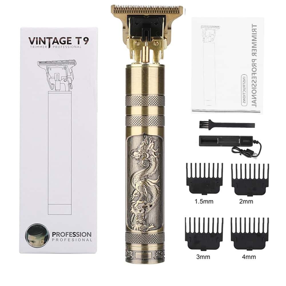 Máquina de Cortar Cabelo Recarregável Profissional conexaohop Dragão Dourado 