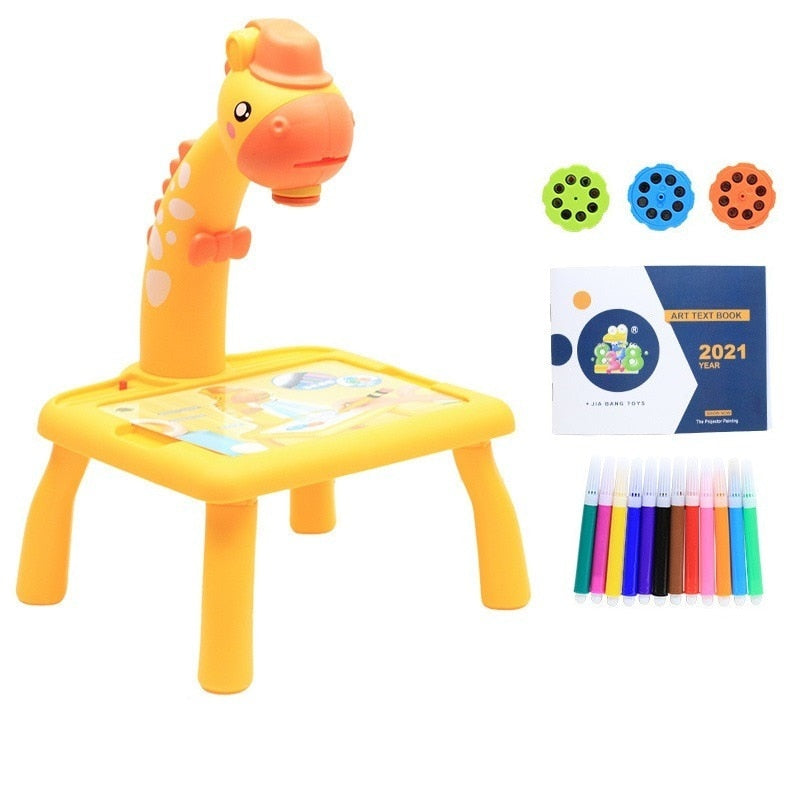 Mesa De Desenhos Interativos Infantil Table Kids Conexão Shop Table Kids Giarafa Amarela 