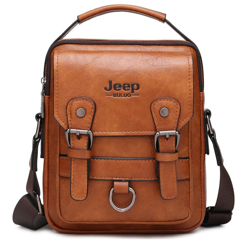 Bolsa Jeep Crossbody de Couro - Transversal Conexão Shop Bolsa Jeep de Ombro Caqui 