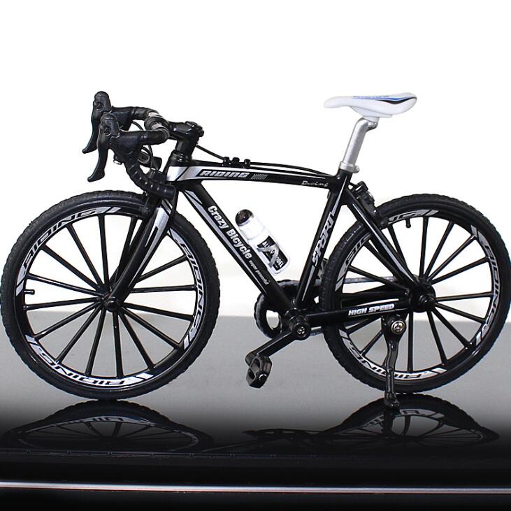 Miniatura de Bicicleta em Alumínio de Alta Qualidade Conexão Shop Modelo 1: Preto e Branco 