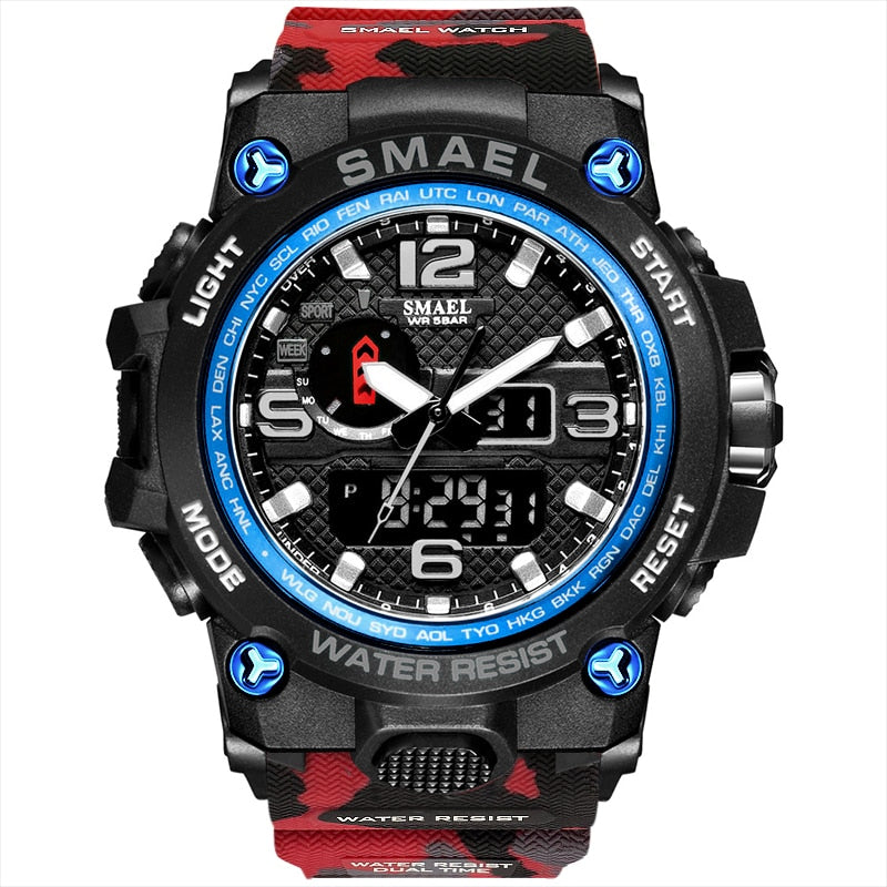 Relógio Smael Militar S-Shock Extreme 1545 Sport Conexão Shop Vermelho Militar 