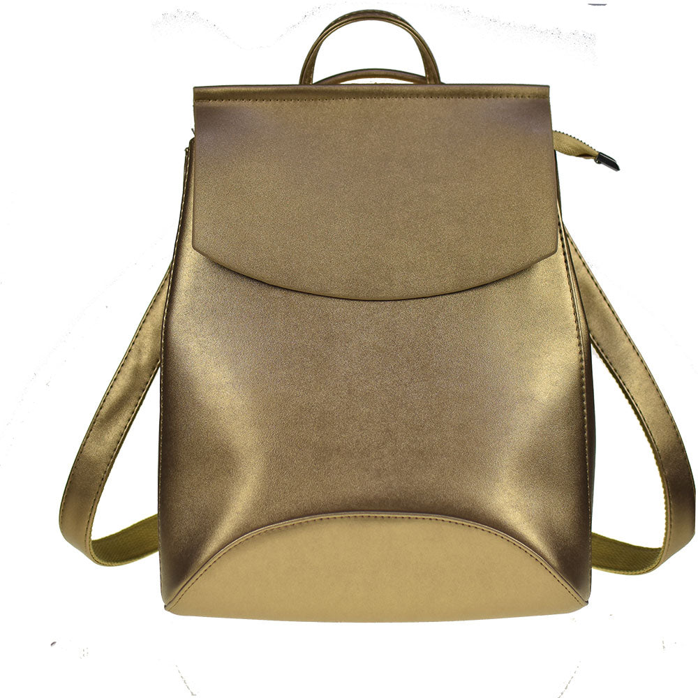 Mochila de Couro Feminina - Bolsa Vintage Conexão Shop Dourado 