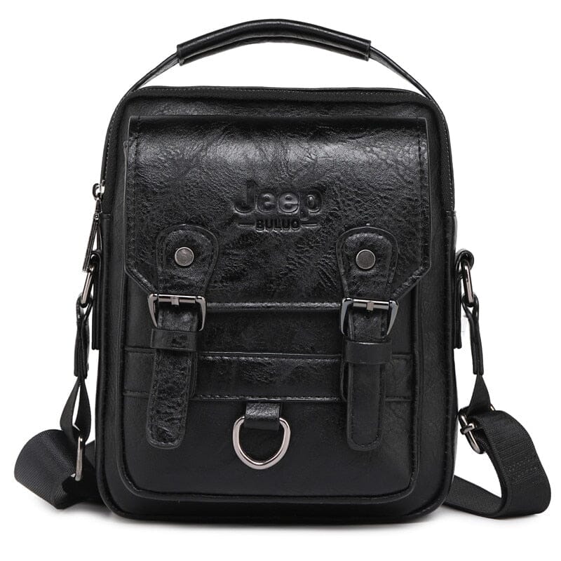 Bolsa Jeep Crossbody de Couro - Transversal Conexão Shop Bolsa Jeep de Ombro Preta 