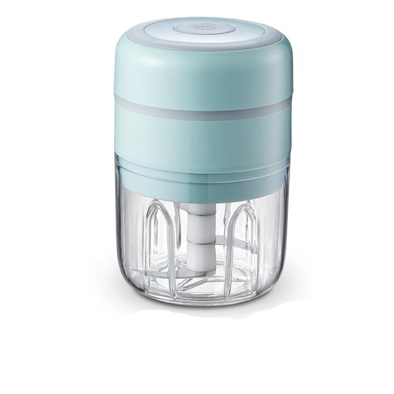 Mini Triturador de Alimentos Elétrico Portátil, Recarregável Conexão Shop 250ML Azul 