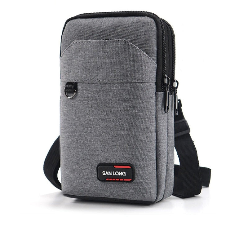 Bolsa de Ombro Masculina ou de Cintura a Prova d'água Conexão Shop Bolsa Masculina Tática Cinza 