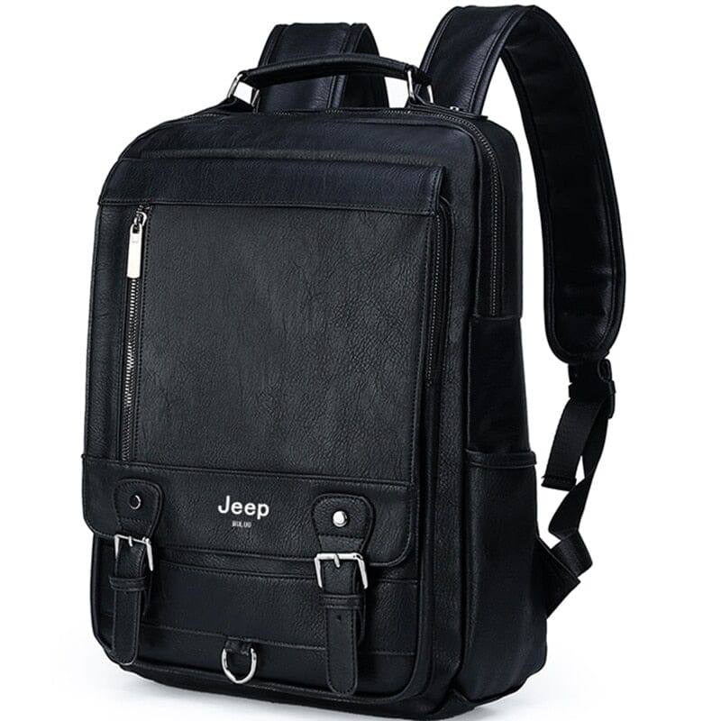 Mochila Jeep de Couro - Notebook 15.6, Negócios Fashion Conexão Shop Mochila Jeep Preta 