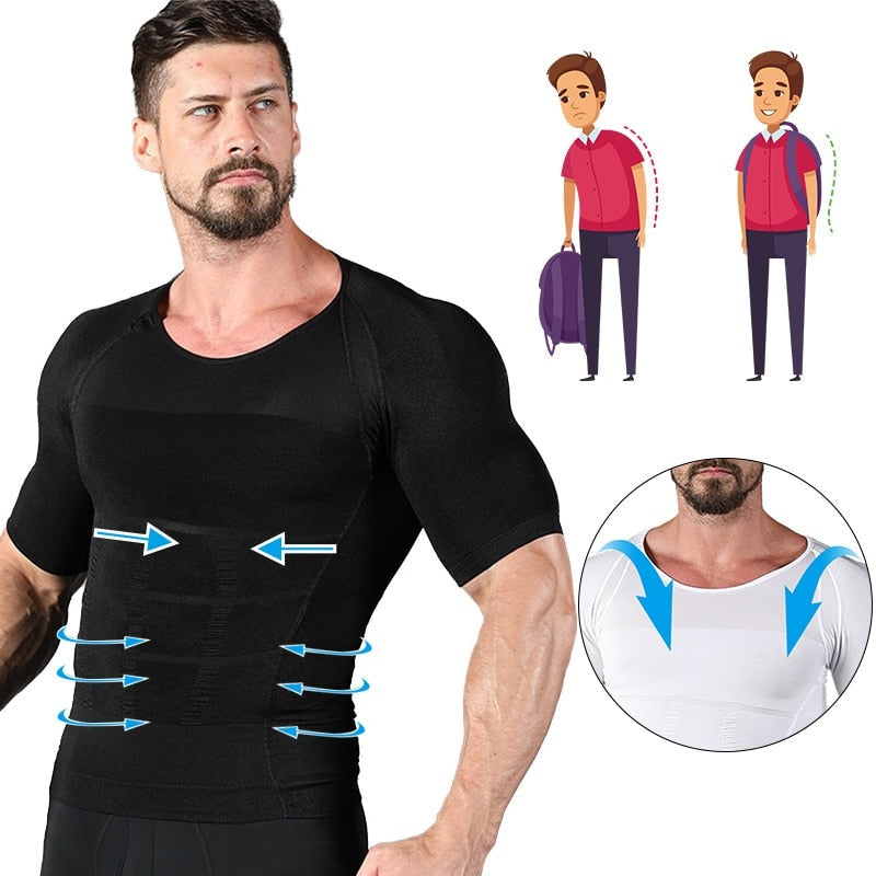 Camisa de Compressão Masculina Modeladora, Correção Postural Conexão Shop 
