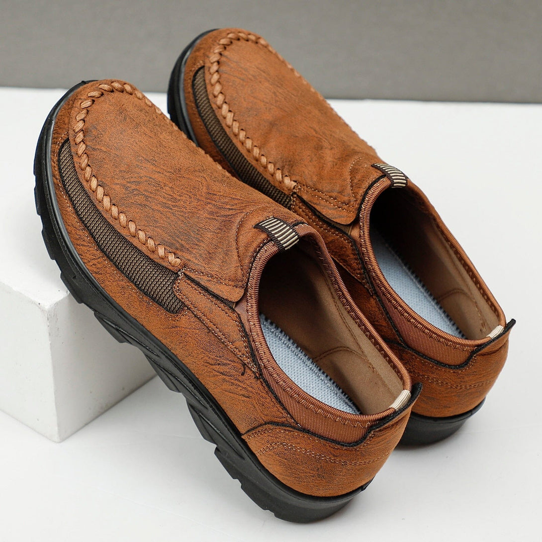 Mocassim Masculino de Couro - Sapato Casual ComfyMens Conexão Shop Mocassim Masculino de Couro Marrom 37 