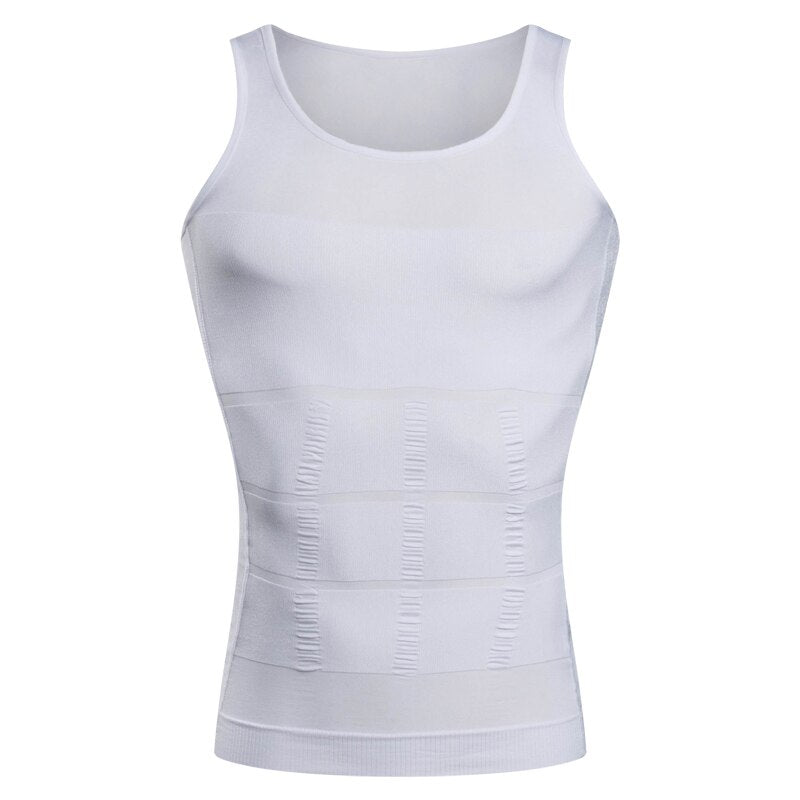 Camisa de Compressão Masculina Modeladora, Correção Postural Conexão Shop Branco Regata P 