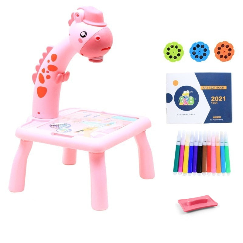 Mesa De Desenhos Interativos Infantil Table Kids Conexão Shop Table Kids Girafa Rosa 