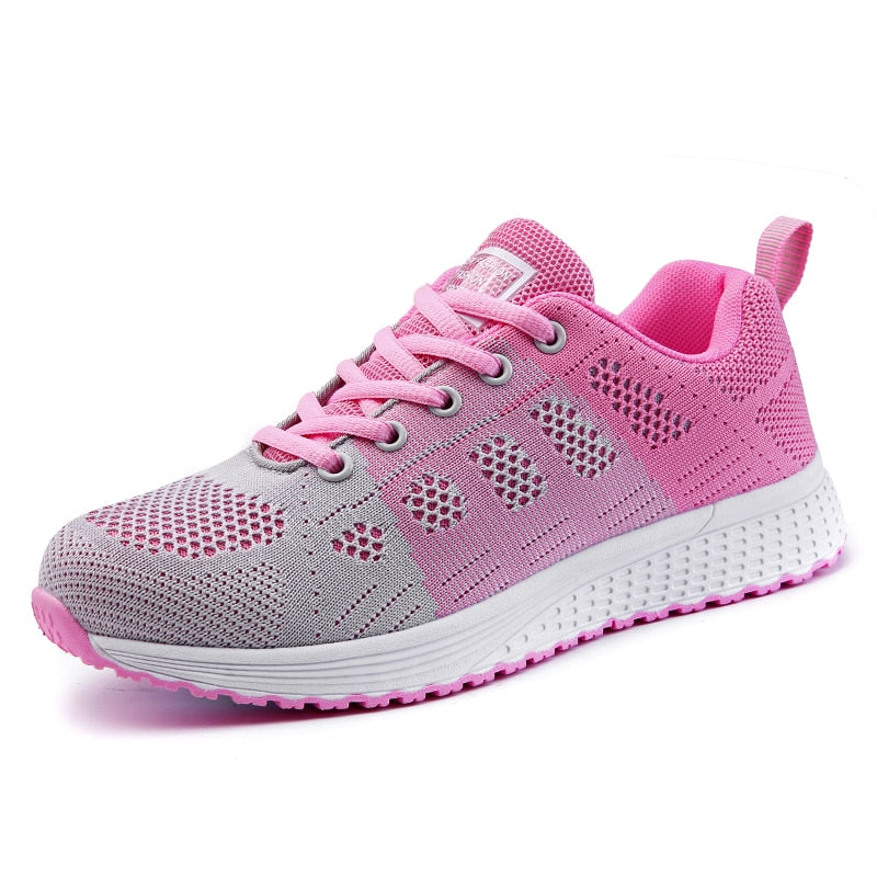 Tênis Feminino Vulcanizado de Malha Esportivo Confortável Conexão Shop Tênis Feminino Rosa Esportivo 33 