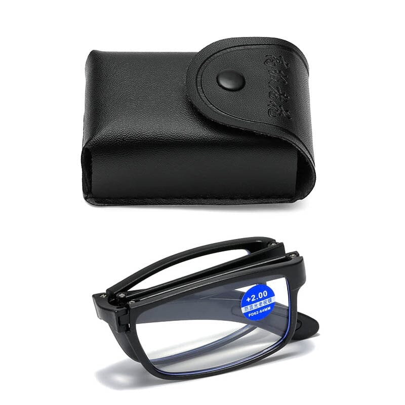 Óculos Dobrável de Grau - Armação Feminino e Masculino Conexão Shop Óculos Dobrável Inteiro Preto +100 