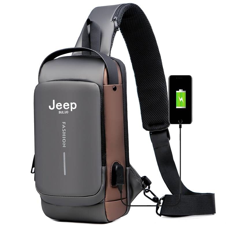 Bolsa Crossbody Masculina e Feminina - Bolsa de Ombro Conexão Shop Bolsa Crossbody Jeep Cinza 