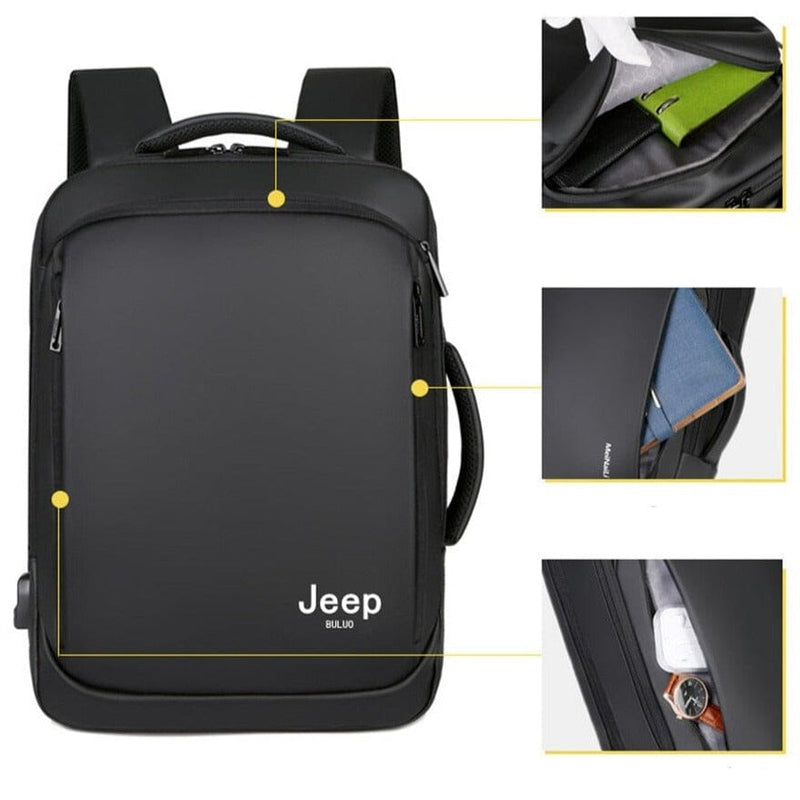 Mochila Jeep Para Notebook Original - Com Alça de Mão e USB Conexão Shop 