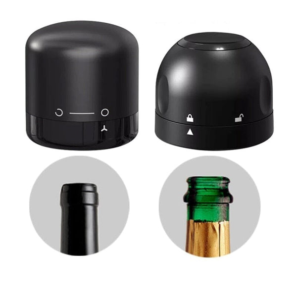 Tampa a Vácuo Para Vinho e Champanhe - Conjunto 2 ou 3 Peças Conexão Shop 