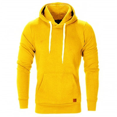 Moletom Masculino Com Capuz - Blusa de Frio Casual Conexão Shop Moletom Masculino Amarelo PP 