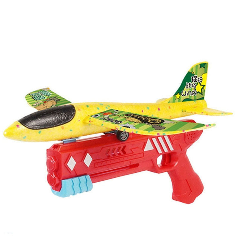 Avião Planador Com Lançador - Brinquedo Aeronave Voadora Conexão Shop Lançador Vermelho e Avião de Cor Aleatória 