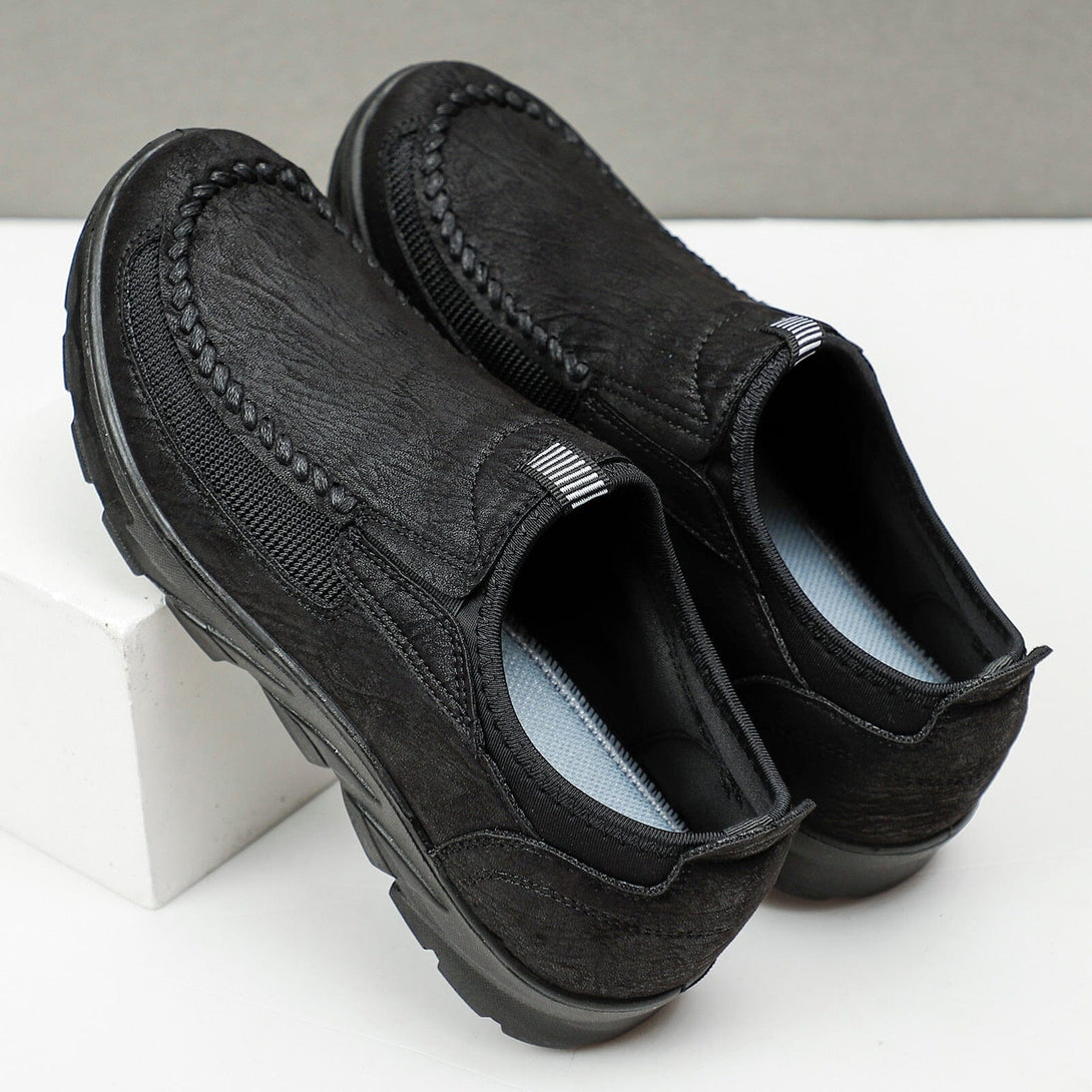 Mocassim Masculino de Couro - Sapato Casual ComfyMens Conexão Shop Mocassim Masculino de Couro Preto 37 