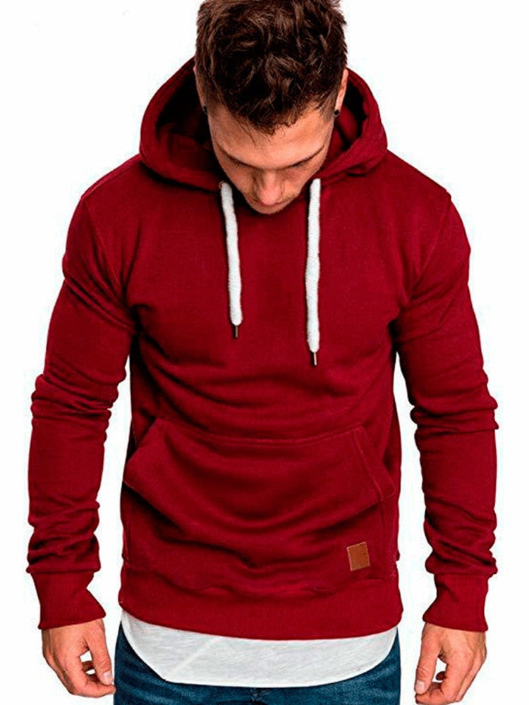 Moletom Masculino Com Capuz - Blusa de Frio Casual Conexão Shop Moletom Masculino Vermelho PP 