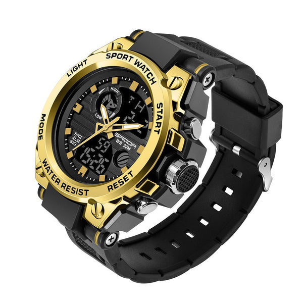 Relógio Masculino Militar Esportivo - Sanda Original Sport Conexão Shop Dourado China 