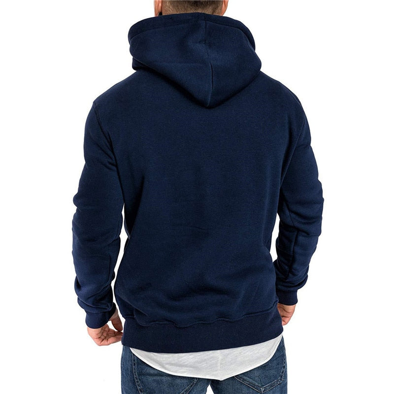 Moletom Masculino Com Capuz - Blusa de Frio Casual Conexão Shop Moletom Masculino Azul PP 