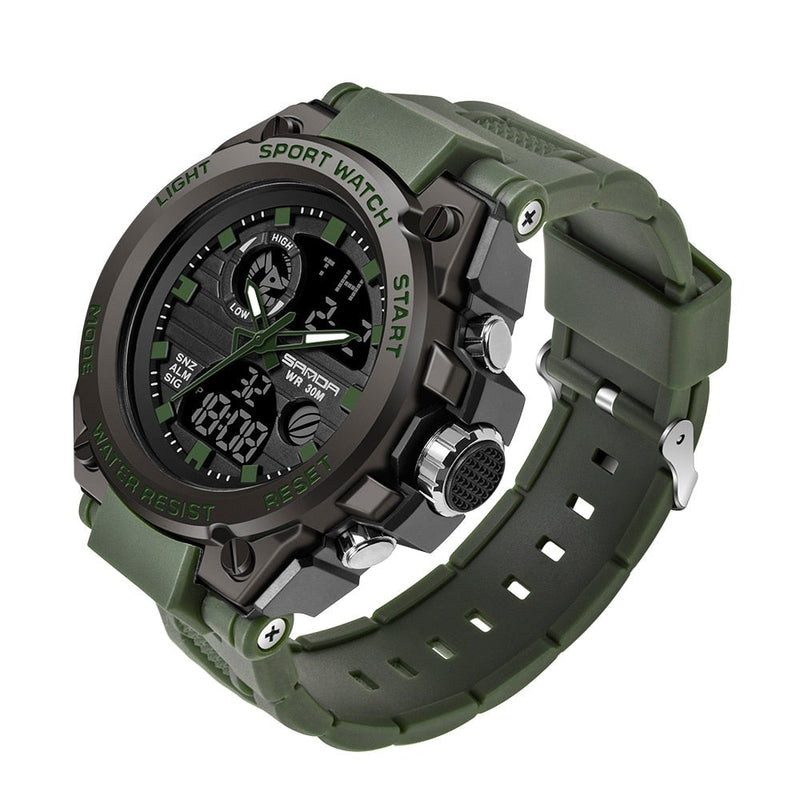 Relógio Masculino Militar Esportivo - Sanda Original Sport Conexão Shop Verde Militar China 