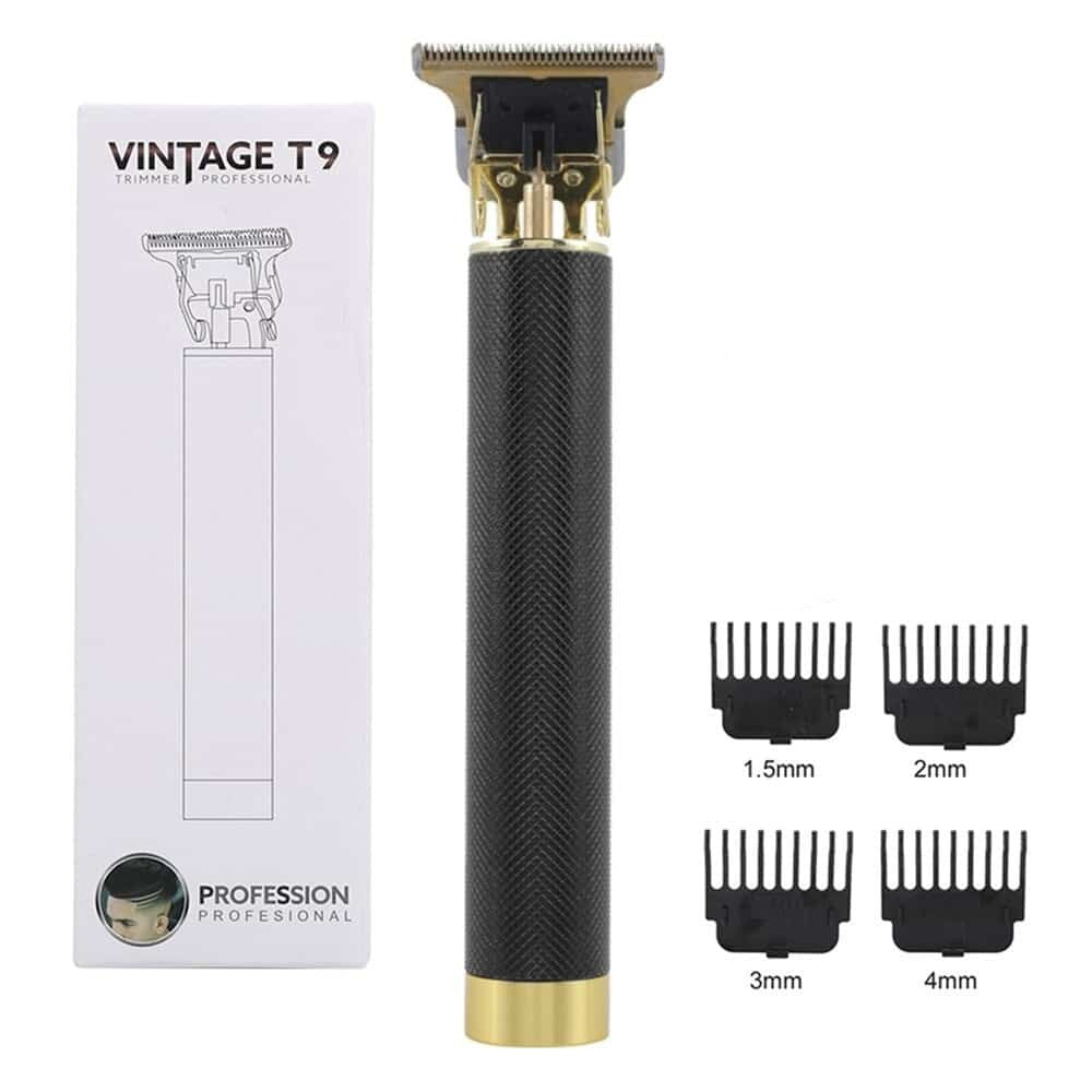 Máquina de Cortar Cabelo Recarregável Profissional conexaohop Preto com Dourado 