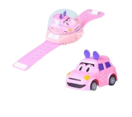 Carrinho Com Controle No Relógio - Car Watch Mini Carro Conexão Shop Carrinho infravermelho Rosa Com Rostinho 